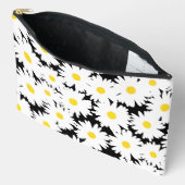 Negatieve Space Daisies wit geel op zwart Etui (Open)