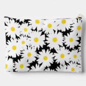Negatieve Space Daisies wit geel op zwart Etui (Achterkant)