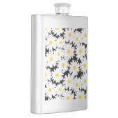 Negatieve Space Daisies wit geel op zwart Flacon (Rechts)