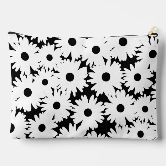 Negatieve Space Daisies wit op zwart Etui (Achterkant)