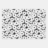 Negatieve Space Daisies wit op zwart Inpakpapier Vel (Voorkant 3)
