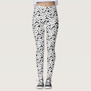 Negatieve Space Daisies wit op zwart Leggings