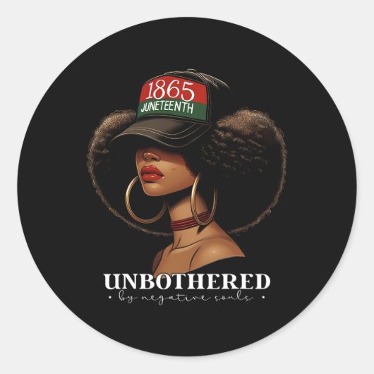 Negatieve zielen Afro Black Girl Ameri Ronde Sticker (Voorkant)