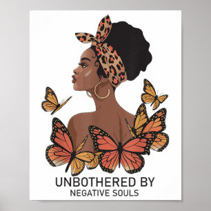 Negatieve zielen Afro Black Girl Butte Poster