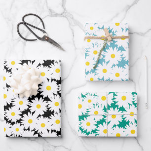Negative Space Daisies-assortiment Inpakpapier Vel