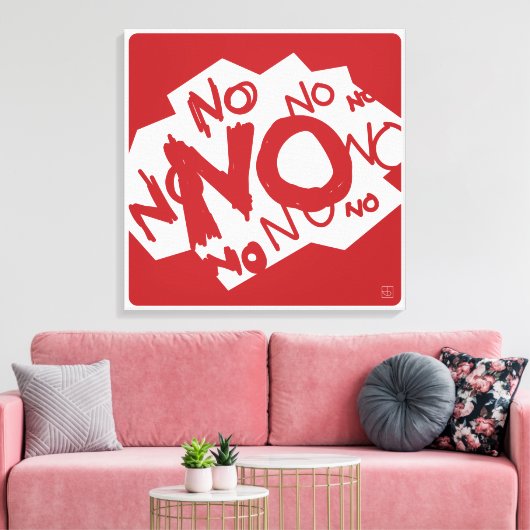 Negativiteit of realisme - NEE NEE NEE NEE NEE NEE Canvas Afdruk (Insitu (Woonkamer))