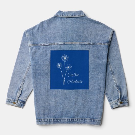 Negativiteit wegblazen, vriendelijkheid verspreide denim jacket (Achterkant)