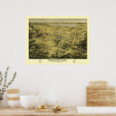 Negaunee, MI Panorama Map - 1871 Poster (Keuken)