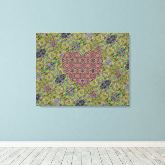 Negba Roos hart toegift Canvas Afdruk (Insitu (Houten vloer))