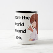 'Negeer de Wereld' Anime-Style Tweetonige Mok (Center)