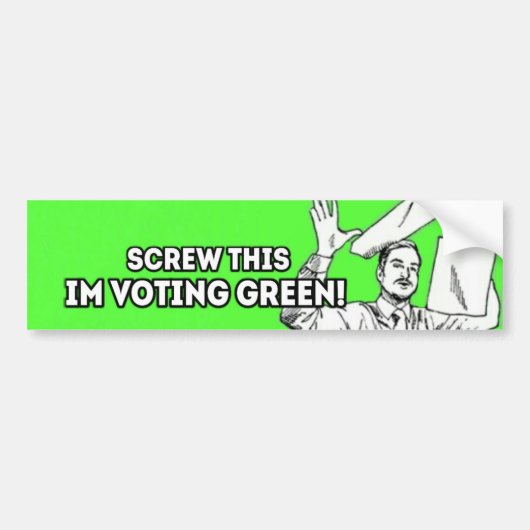 Negeer dit, ik stem op Groen! Bumpersticker (Voorkant)