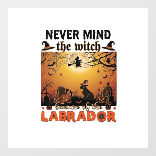 Negeer Heks Pas Op Labrador Halloween Hond Pomp Raamsticker (Vel)