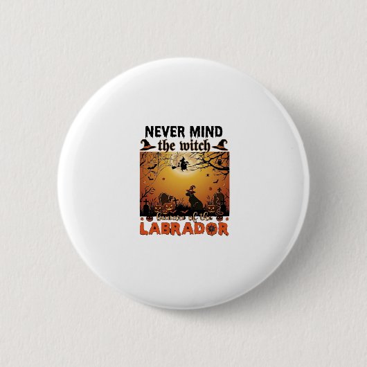 Negeer Heks Pas Op Labrador Halloween Hond Pomp Ronde Button 5,7 Cm (Voorkant)