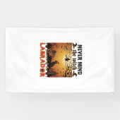 Negeer Heks Pas Op Labrador Halloween Hond Pomp Spandoek (Horizontaal)