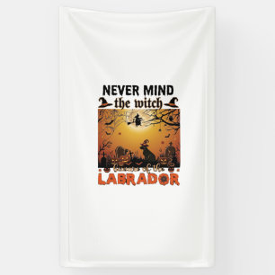 Negeer Heks Pas Op Labrador Halloween Hond Pomp Spandoek