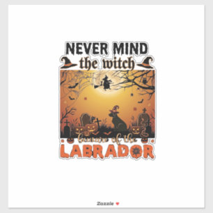 Negeer Heks Pas Op Labrador Halloween Hond Pomp Sticker