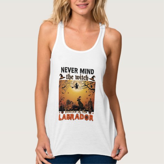 Negeer Hekserij Labrador Halloween Hond Pomp Tanktop (Voorkant)