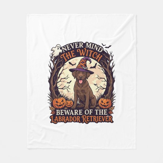 Negeer Hekserij Pas Op Labrador Retriever Hallowee Fleece Deken (Voorkant)