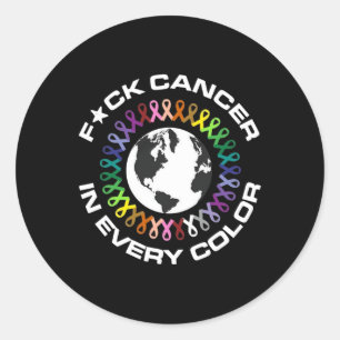 Negeer Kanker In Elke Kleur Wereld Kanker Dag Voor Ronde Sticker