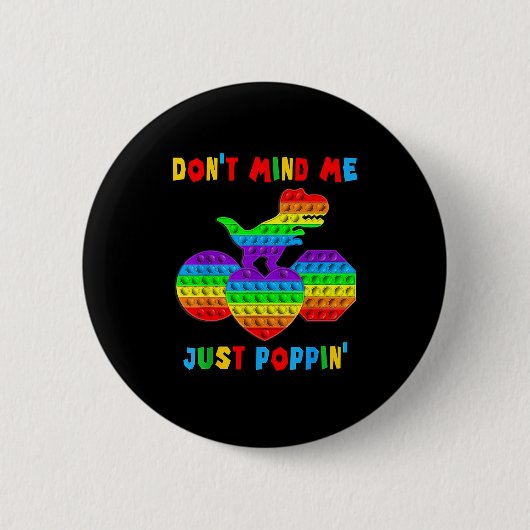 Negeer Me Maar Grappige T-rex Fidget Sensorisch Ronde Button 5,7 Cm (Voorkant)