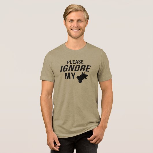 Negeer mijn hond Tri-Blend shirt (Voorkant volledig)