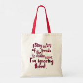 Negeer Trends Statement Motto Humor Ontwerp Tote Bag (Achterkant)