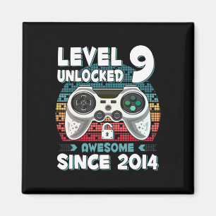 Negen 9 jaar BDay Son Boy Fun Gamer negende 9 jaar Magneet