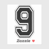 Negen 9 Sticker sportfont (Vel)