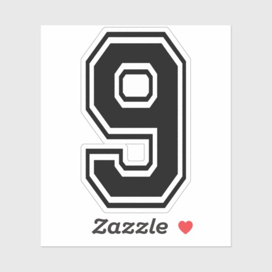 Negen 9 Sticker sportfont (Vel)