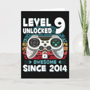 Negen 9jr Verjaardag Zoon Jongen Grappig Gamer 9e  Kaart