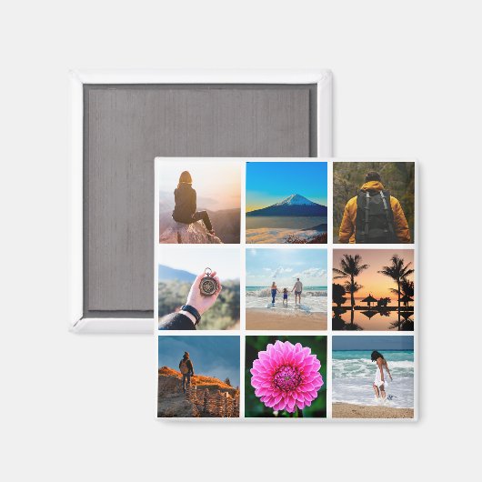 Negen Afbeelding Foto collage Magneet (Voorkant / Achterkant)