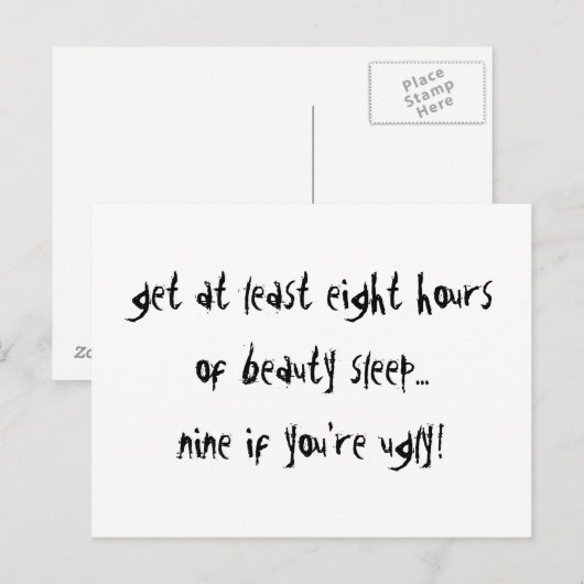Negen als je lelijk bent briefkaart (Voorkant / Achterkant)