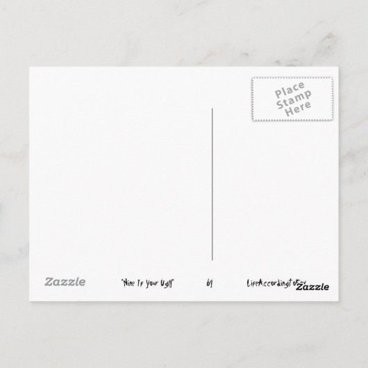 Negen als je lelijk bent briefkaart (Achterkant)