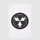 Negen bamboebladeren in cirkel golfhanddoek (Voorkant)