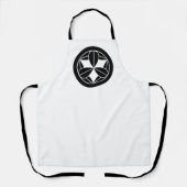 Negen bamboebladeren in cirkel schort (Voorkant)