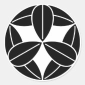 Negen bamboebladeren ronde sticker (Voorkant)