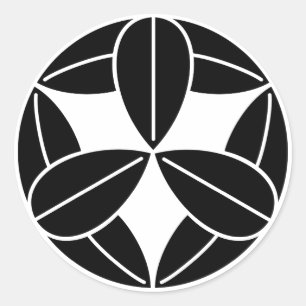 Negen bamboebladeren ronde sticker