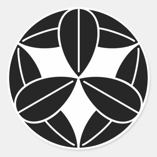 Negen bamboebladeren ronde sticker (Voorkant)