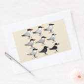 Negen Birdorable Terns (gelabeld) Rechthoekige Sticker (Envelop)