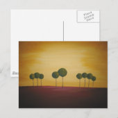 Negen bomen op zonsondergang briefkaart (Voorkant / Achterkant)