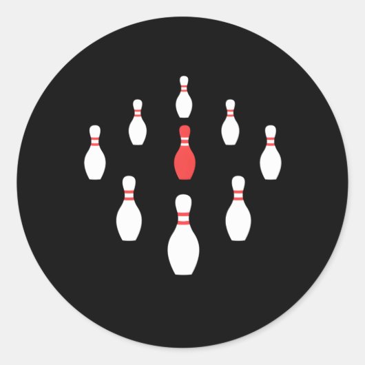 Negen bowling nieuw rek van ronde sticker (Voorkant)