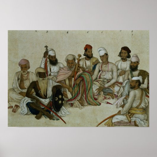 Negen courtiers en bedienden van de Raja Poster (Voorkant)