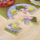 Negen cupcakes, elk versierd met snoep in een legpuzzel (Zijkant)