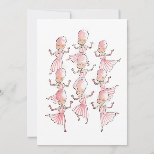 Negen dames dansen kaart (Voorkant)