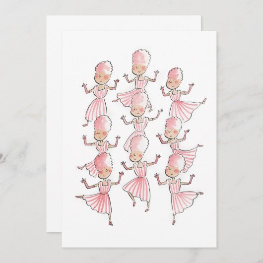 Negen dames dansen kaart (Voorkant / Achterkant)