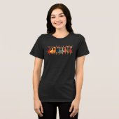 Negen dames dansen mid-century retro uitknip 3 Tri-Blend shirt (Voorkant volledig)