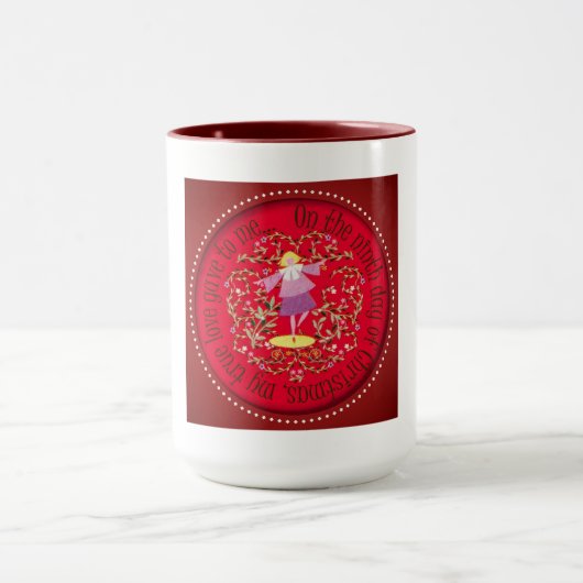 Negen dames dansen mok (Midden)