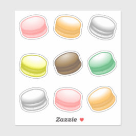 Negen Delicate Macarons Sticker