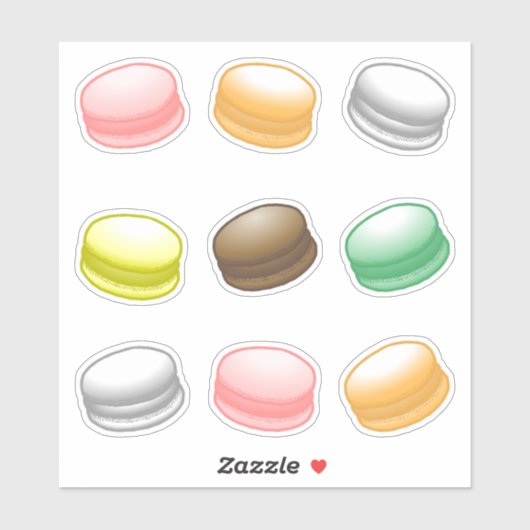 Negen Delicate Macarons Sticker (Vel)