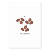 Negen eikels, aangepaste nummerflashcards kaart (Achterkant)